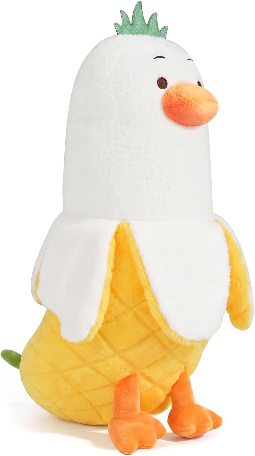 Cuddleluna Banana Duck Plush Pillow, 12 Inches