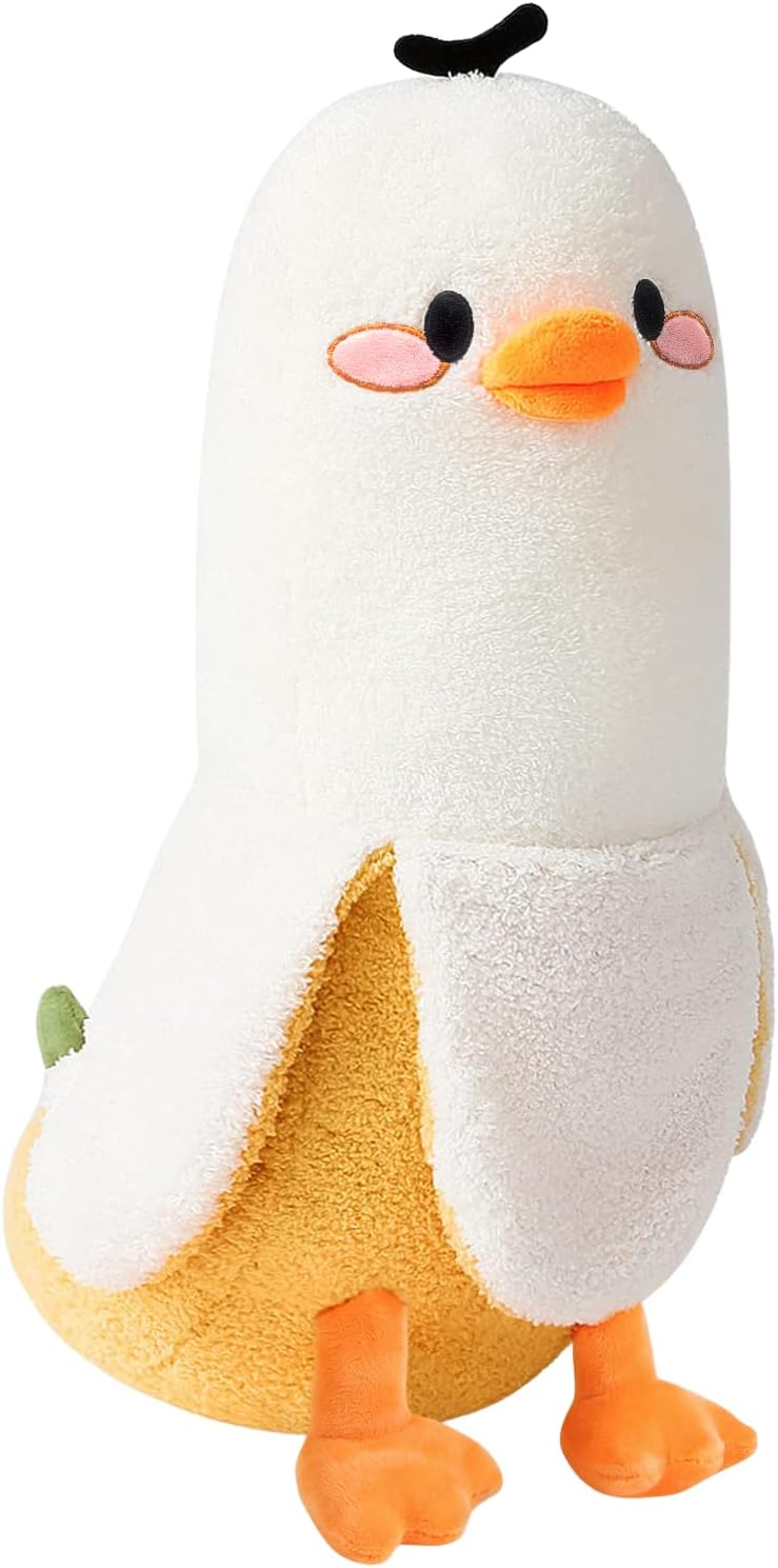 Cuddleluna Banana Duck Plush Pillow, 12 Inches