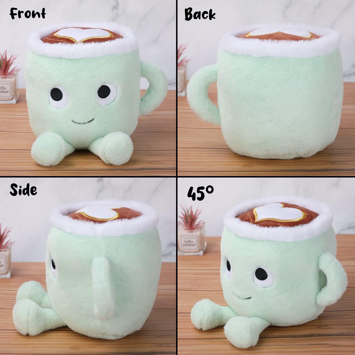 Cuddleluna Latte Coffee Mug Plush Pillow, 30 cm