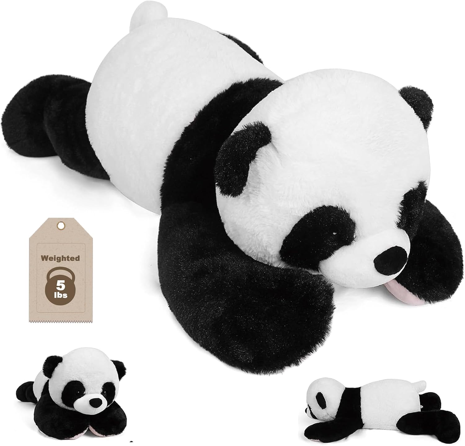 Cuddleluna Weighted Panda Plush Pillow, 24 Inches