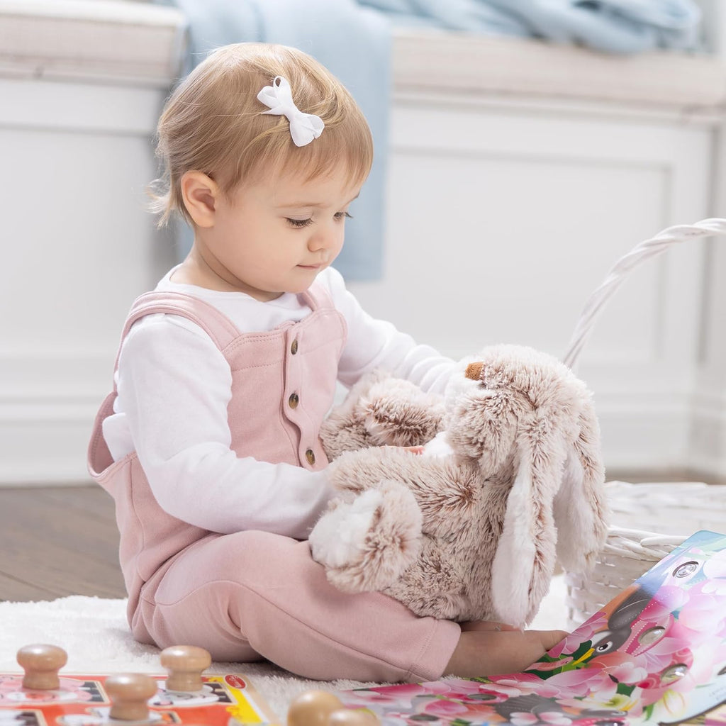 Cuddleluna Bunny Plush Stuffed Animal with Floppy Ears, Toddler Toy 3+